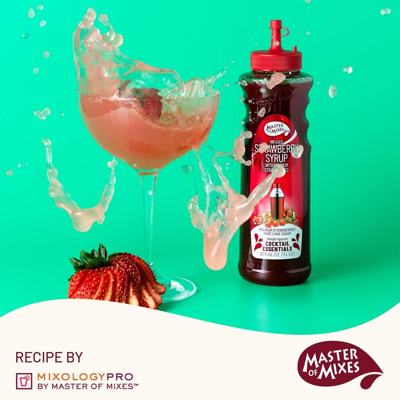 Master of Mixes Cocktail Essentials Infused Strawberry Syrup, 375 ML Bottle (12.7 Fl Oz) - Image 3